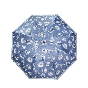 Hepburn cat パリ風総柄 全カーボン直傘 金コーティング UV カット 晴雨兼用長傘