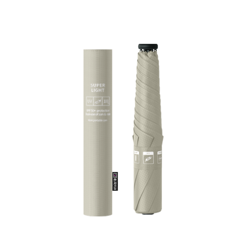 超軽量カーボン骨 ペンシル傘 三つ折り傘 UPF50+ UV カット ナノブラックコーティング 晴雨兼用 レディース携帯傘 - 画像 (9)