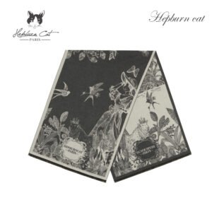 【HEPBURNCAT】森の物語 両面ジャカード カシミア混大判マフラー ショール兼用 秋冬